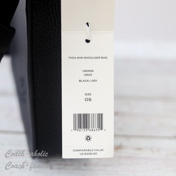 NWT Tory Burch Thea Web Mini Shoulder Bag Leather Crossbody in Black - Picture 8 of 14